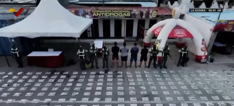 Venezuela confirma cuatro detenidos durante incautación de 2,9 toneladas de droga en el mar Caribe con apoyo de Francia